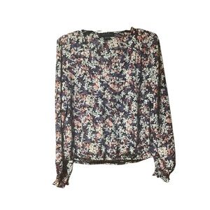 Sanctuary Floral Wrap Long Sleeve Blouse
